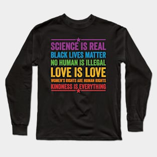 Human Rights - Rainbow Typography Long Sleeve T-Shirt